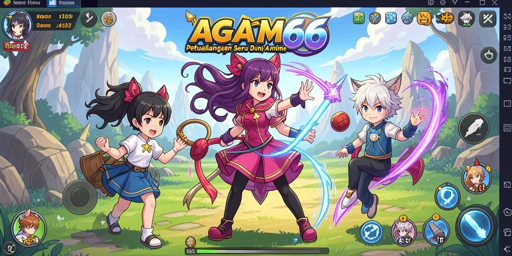 Tampilan gameplay seru dalam AGAM66 dengan karakter Anime unik.