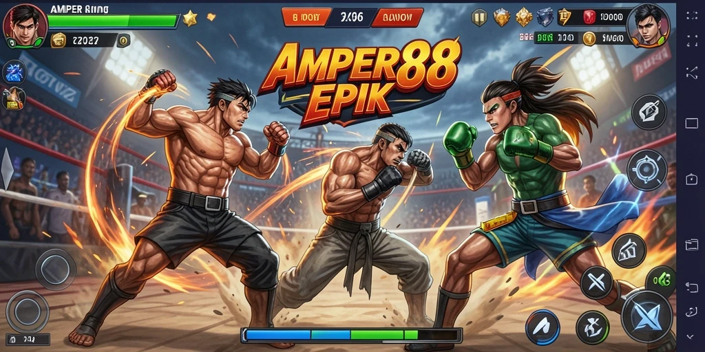 Tampilan seru pertarungan intens di AMPER88.
