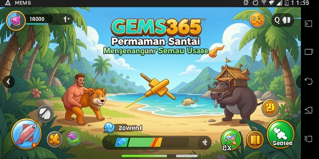 Tampilan gameplay GEMS365 yang penuh warna dan menarik.