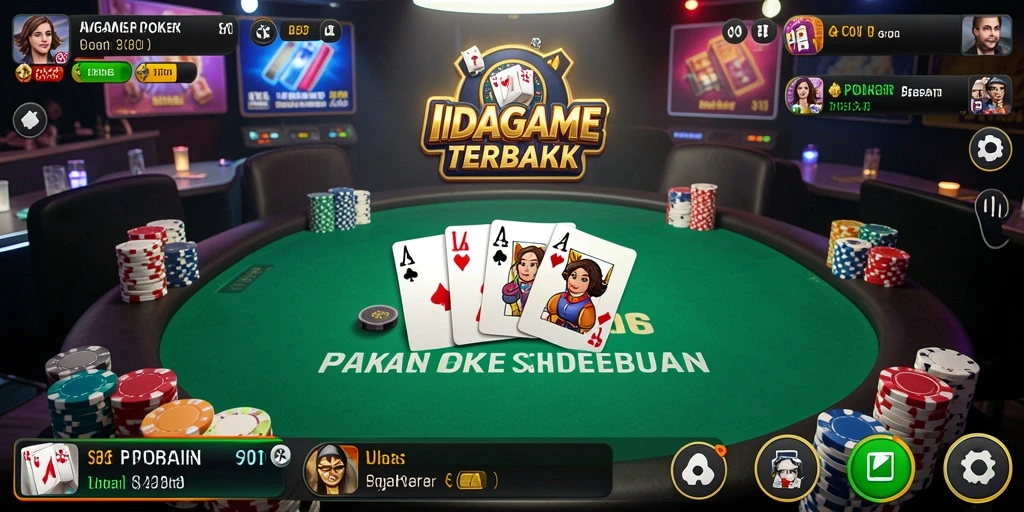 Screenshot gameplay IDAGAME yang menampilkan turnamen Poker yang seru.