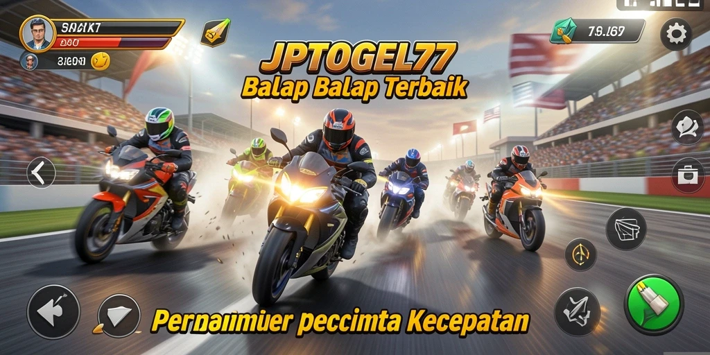 Screenshot gameplay JPTOGEL77 dengan aksi balap yang seru.