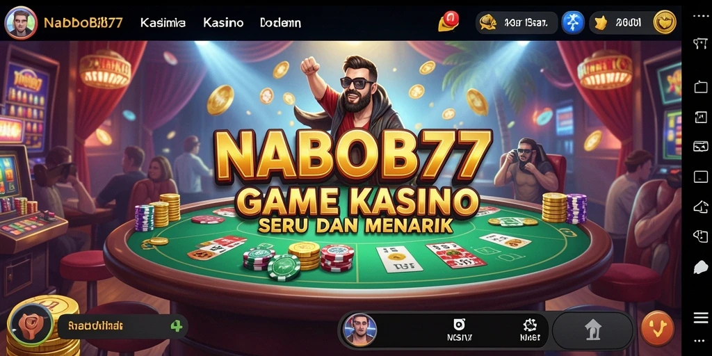 Tampilan gameplay seru NABOB77 dalam suasana Kasino yang mendebarkan.
