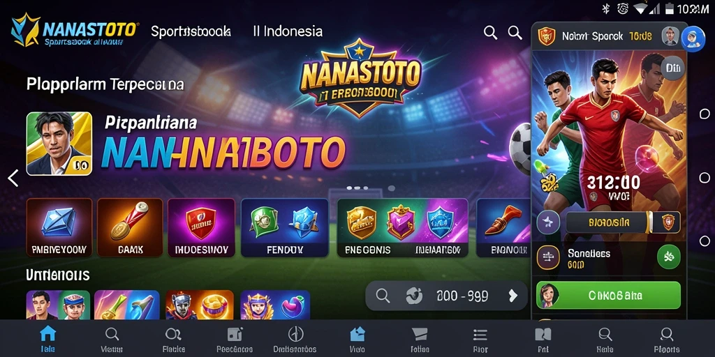 Tampilan utama NANASTOTO dengan fitur taruhan dan live betting.