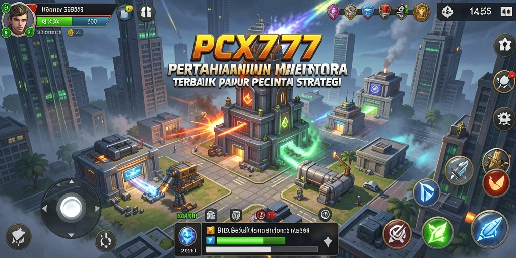 Tampilan gameplay PCX777 yang mendebarkan di Tower Defense.