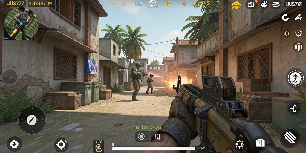 Tampilan gameplay menarik UUS777 dengan aksi tembak-menembak yang mendebarkan.