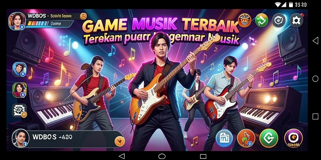 Tampilan gameplay WDBOS yang seru dan interaktif saat menyanyi.